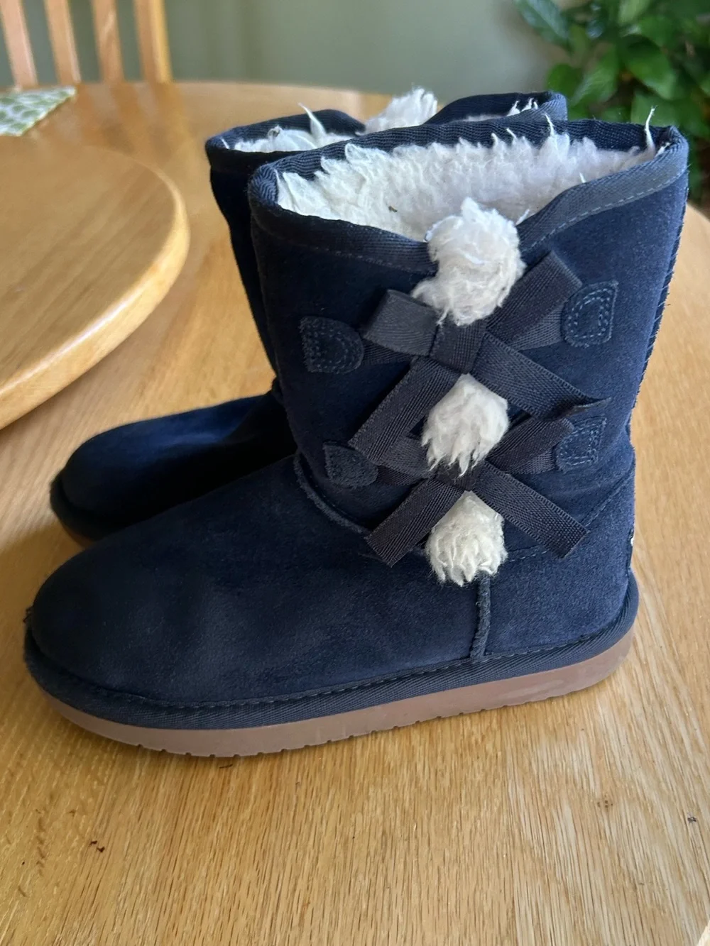 Kookaburra by UGG Kids Navy Suede & Shearling Trim Winter Boots